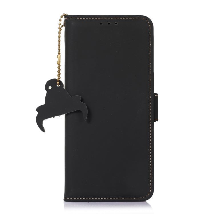 For Google Pixel 8 Genuine Leather Magnetic RFID Leather Phone Case(Black) - Google Cases by PMC TechLife | Online Shopping South Africa | PMC TechLife | Buy Now Pay Later Mobicred