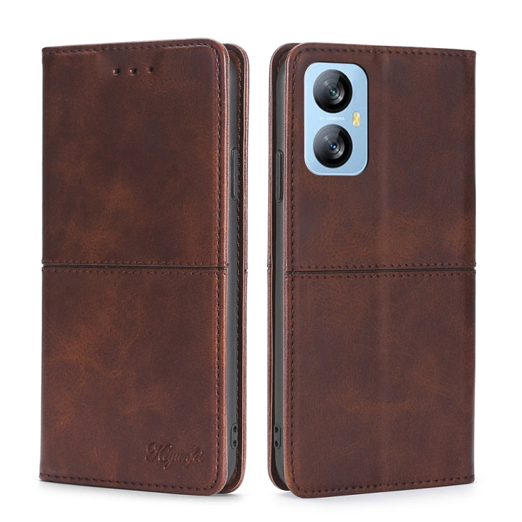 For Blackview A52 Cow Texture Magnetic Horizontal Flip Leather Phone Case(Dark Brown) - More Brand by PMC Jewellery | Online Shopping South Africa | PMC Jewellery