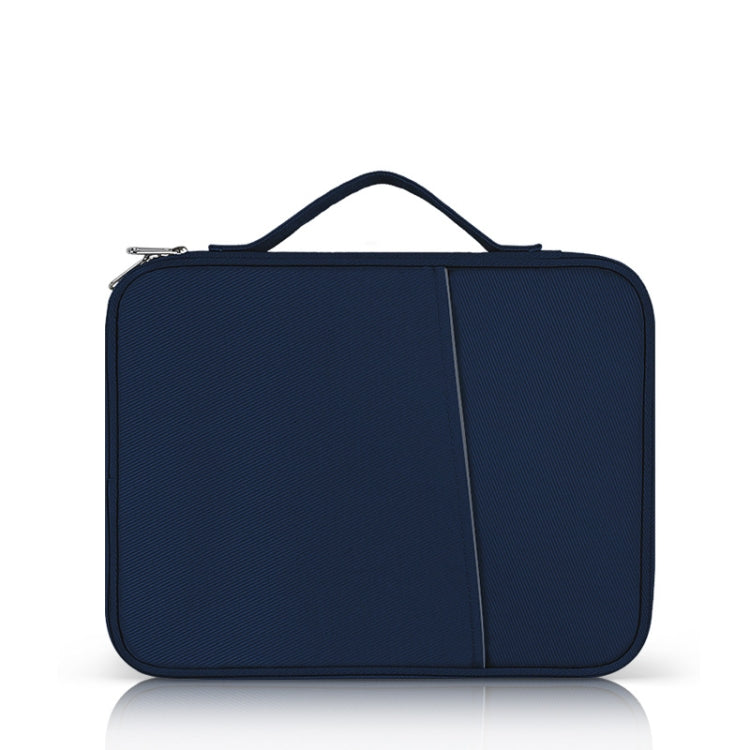 For 12.9-13 inch Laptop Portable Cloth Texture Leather Bag(Blue) - 13.3 inch by PMC TechLife | Online Shopping South Africa | PMC TechLife | Buy Now Pay Later Mobicred