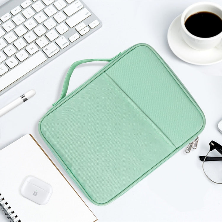 For 12.9-13 inch Laptop Portable Cloth Texture Leather Bag(Green) - 13.3 inch by PMC TechLife | Online Shopping South Africa | PMC TechLife | Buy Now Pay Later Mobicred