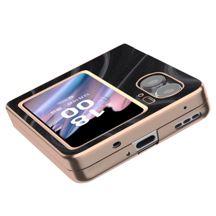 For OPPO Find N2 Flip Nano Electroplating Galactic Pattern Protective Phone Case(Black) - OPPO Cases by PMC TechLife | Online Shopping South Africa | PMC TechLife