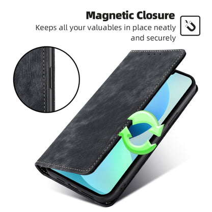 For Blackview A52 RFID Anti-theft Brush Magnetic Leather Phone Case(Black) - More Brand by PMC Jewellery | Online Shopping South Africa | PMC Jewellery