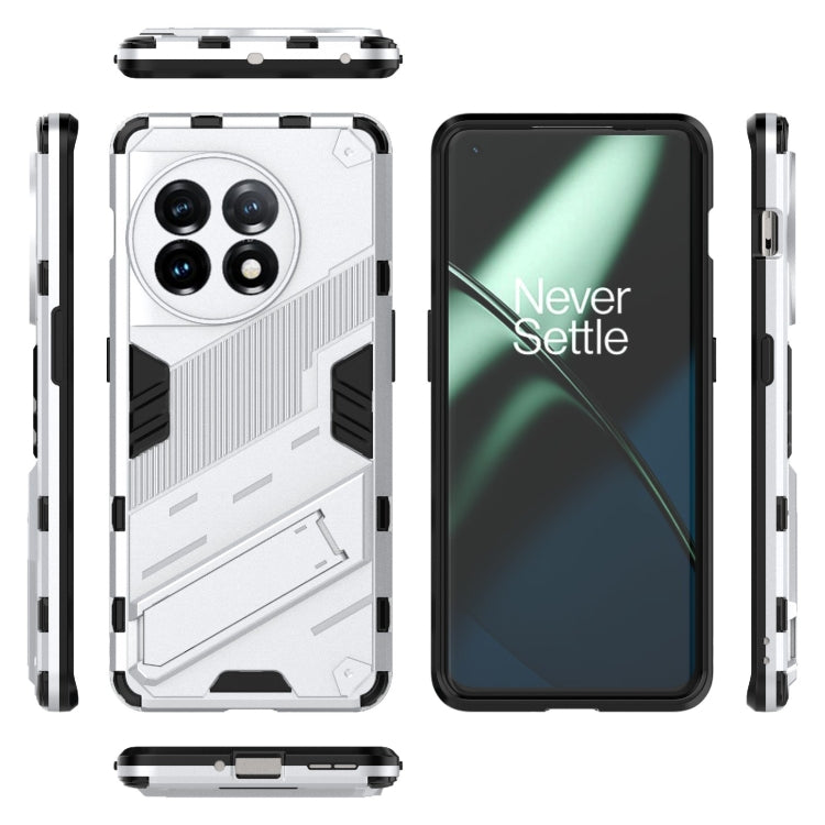 For OnePlus 11 5G Punk Armor 2 in 1 PC + TPU Shockproof Phone Case with Invisible Holder(White) - OnePlus Cases by PMC TechLife | Online Shopping South Africa | PMC TechLife