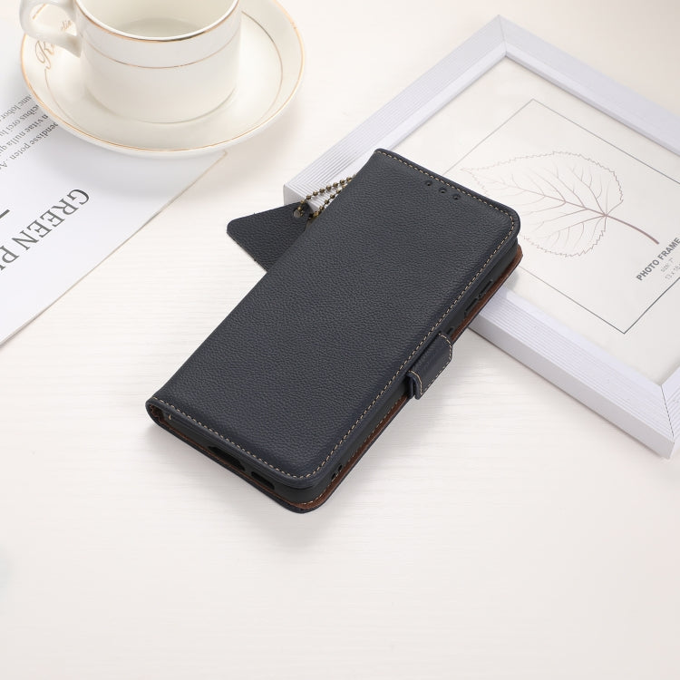 For Xiaomi Redmi K70 Pro Side-Magnetic TJ Genuine Leather RFID Phone Case(Blue) - Xiaomi Cases by PMC Jewellery | Online Shopping South Africa | PMC Jewellery | Buy Now Pay Later Mobicred