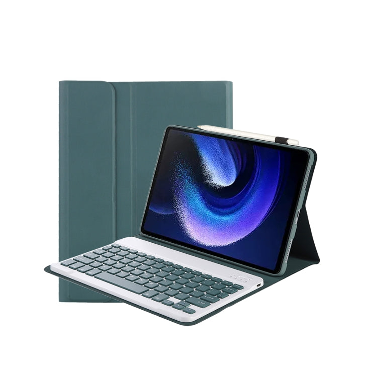 For Xiaomi Pad 6 / Pad 6 Pro A0N7 Lambskin Texture Ultra-thin Bluetooth Keyboard Leather Case(Dark Green) - Others Keyboard by PMC TechLife | Online Shopping South Africa | PMC TechLife