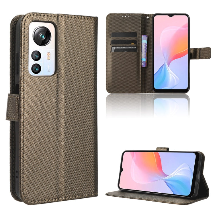 For Blackview A85 Diamond Texture Leather Phone Case(Brown) - More Brand by PMC TechLife | Online Shopping South Africa | PMC TechLife | Buy Now Pay Later Mobicred