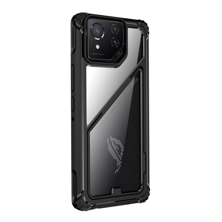 For Asus ROG Phone 8 Pro PC + TPU Shockproof Phone Case with Magnetic Holder(Black) - ASUS Cases by PMC Jewellery | Online Shopping South Africa | PMC Jewellery