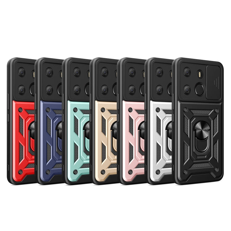 For Tecno Pop 7 Pro / Spark Go 2023 Sliding Camera Cover Design TPU+PC Protective Case(Black) - Tecno Cases by PMC TechLife | Online Shopping South Africa | PMC TechLife | Buy Now Pay Later Mobicred
