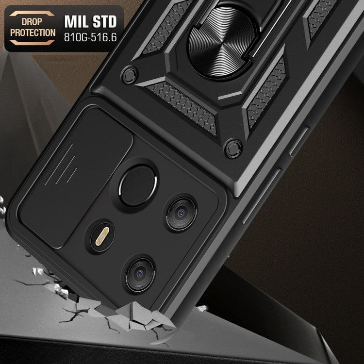 For Tecno Pop 7 Pro / Spark Go 2023 Sliding Camera Cover Design TPU+PC Protective Case(Black) - Tecno Cases by PMC TechLife | Online Shopping South Africa | PMC TechLife | Buy Now Pay Later Mobicred