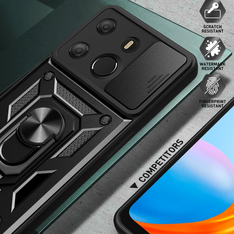 For Tecno Pop 7 Pro / Spark Go 2023 Sliding Camera Cover Design TPU+PC Protective Case(Black) - Tecno Cases by PMC TechLife | Online Shopping South Africa | PMC TechLife | Buy Now Pay Later Mobicred