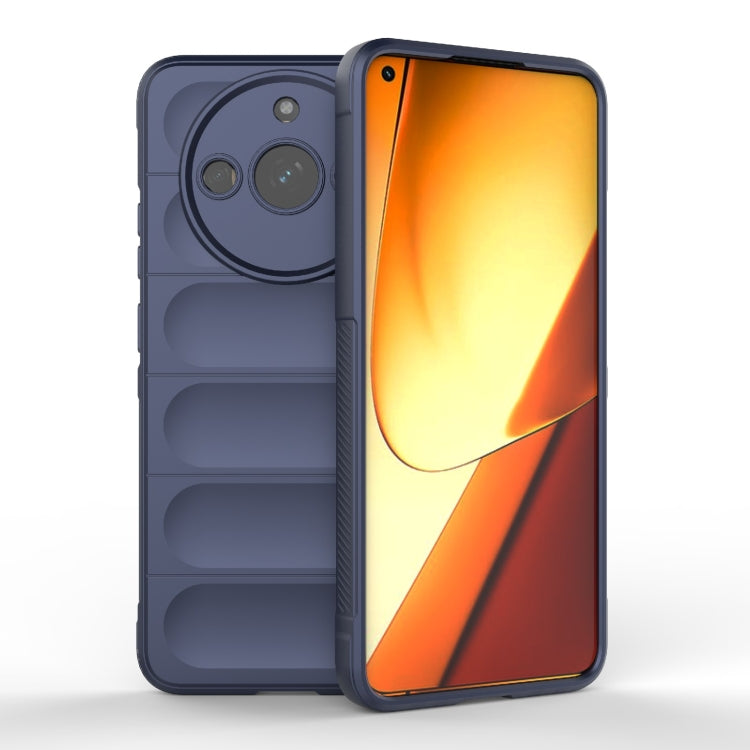 For Realme 11 5G Magic Shield TPU + Flannel Phone Case(Dark Blue) - Realme Cases by PMC TechLife | Online Shopping South Africa | PMC TechLife | Buy Now Pay Later Mobicred