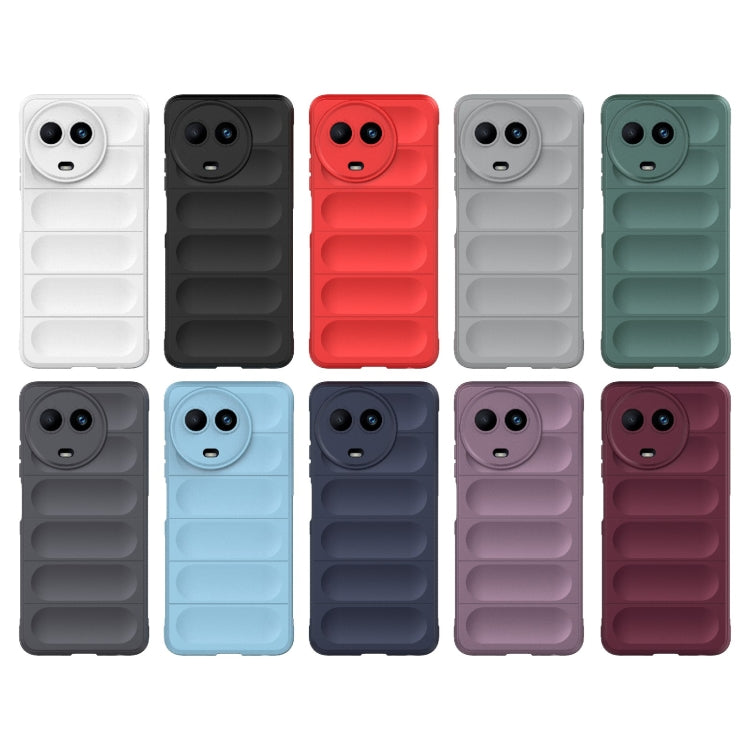 For Realme 11 5G Global Magic Shield TPU + Flannel Phone Case(Grey) - Realme Cases by PMC TechLife | Online Shopping South Africa | PMC TechLife | Buy Now Pay Later Mobicred
