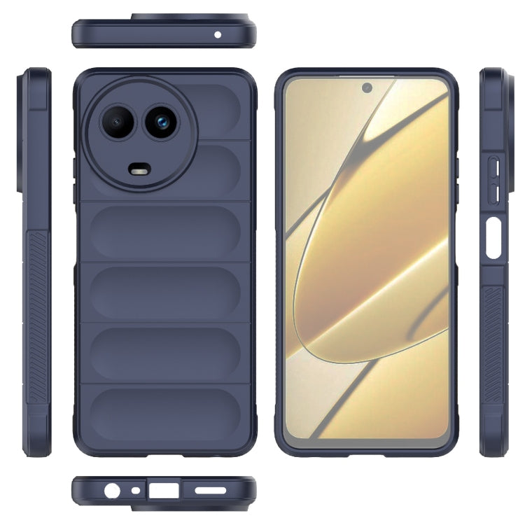 For Realme 11 5G Global Magic Shield TPU + Flannel Phone Case(Dark Blue) - Realme Cases by PMC TechLife | Online Shopping South Africa | PMC TechLife | Buy Now Pay Later Mobicred