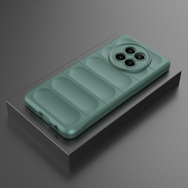 For Realme 12 5G Global Magic Shield TPU + Flannel Phone Case(Dark Green) - Realme Cases by PMC TechLife | Online Shopping South Africa | PMC TechLife | Buy Now Pay Later Mobicred