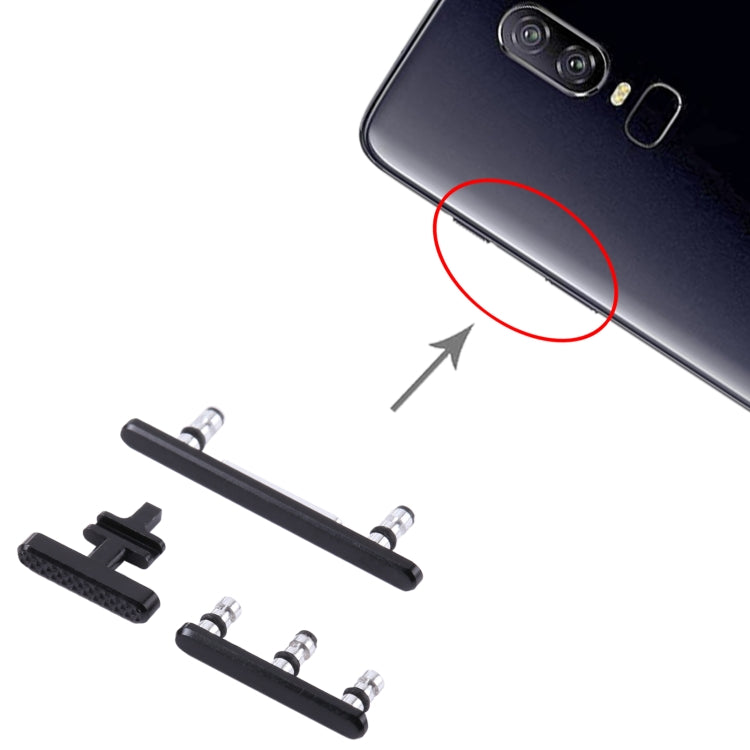 For OnePlus 6 Power Button + Volume Control Button(Jet Black) - Home key & Side Key by PMC Jewellery | Online Shopping South Africa | PMC Jewellery