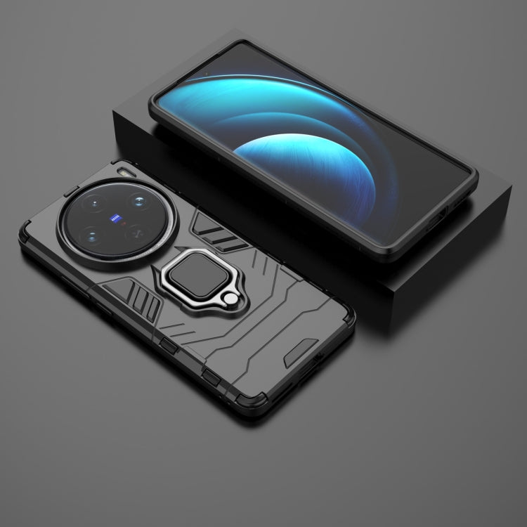 For vivo X100 Pro 5G Magnetic Ring Holder PC + TPU Phone Case(Black) - vivo Cases by PMC TechLife | Online Shopping South Africa | PMC TechLife | Buy Now Pay Later Mobicred