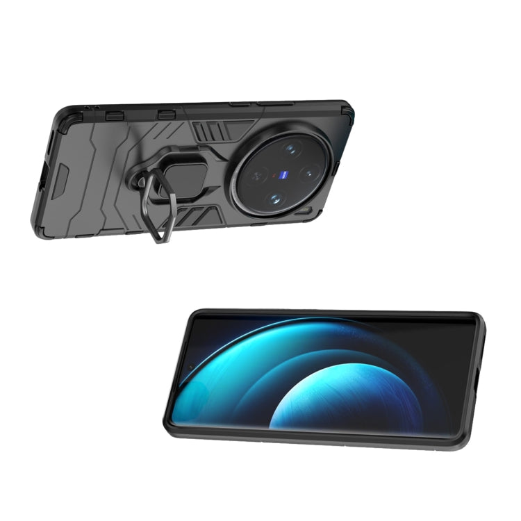 For vivo X100 Pro 5G Magnetic Ring Holder PC + TPU Phone Case(Black) - vivo Cases by PMC TechLife | Online Shopping South Africa | PMC TechLife | Buy Now Pay Later Mobicred