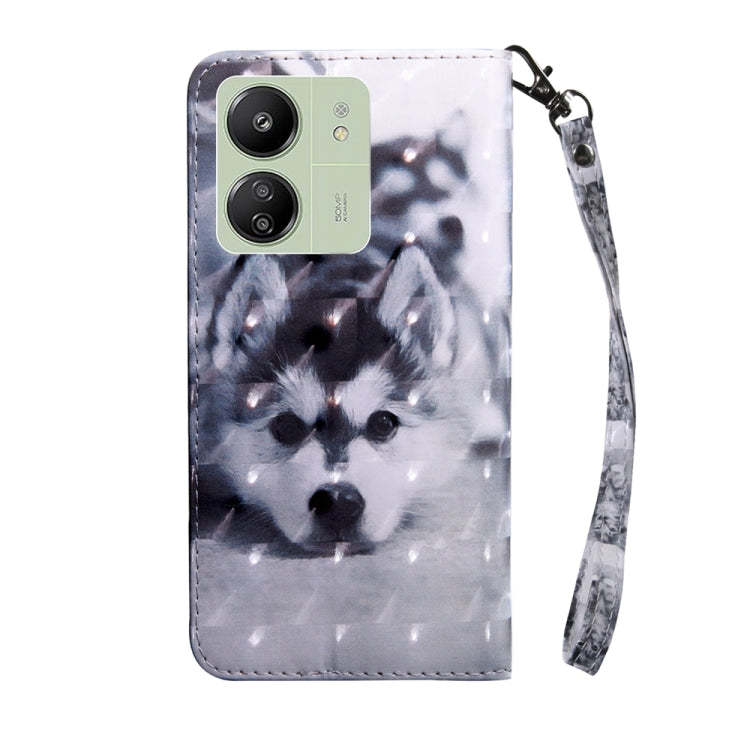 For Xiaomi Redmi 13C 3D Painted Pattern Leather Phone Case(Husky) - 13C Cases by PMC TechLife | Online Shopping South Africa | PMC TechLife | Buy Now Pay Later Mobicred