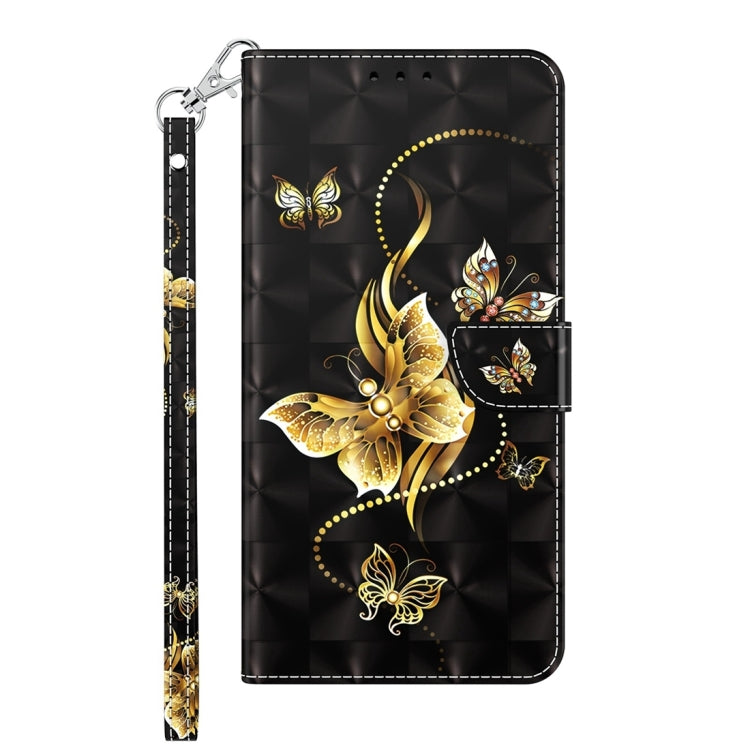 For Xiaomi Redmi Note 13 4G 3D Painted Pattern Leather Phone Case(Golden Butterfly) - Note 13 Cases by PMC TechLife | Online Shopping South Africa | PMC TechLife | Buy Now Pay Later Mobicred