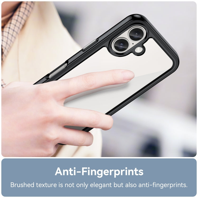 For iPhone 16 Plus Colorful Series Acrylic + TPU Phone Case(Black) - iPhone 16 Plus Cases by PMC TechLife | Online Shopping South Africa | PMC TechLife | Buy Now Pay Later Mobicred