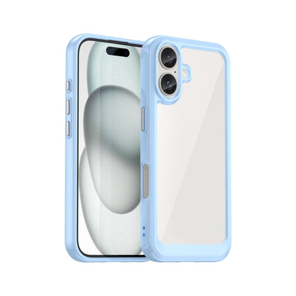 For iPhone 16 Colorful Series Acrylic + TPU Phone Case(Blue) - iPhone 16 Cases by PMC Jewellery | Online Shopping South Africa | PMC Jewellery | Buy Now Pay Later Mobicred