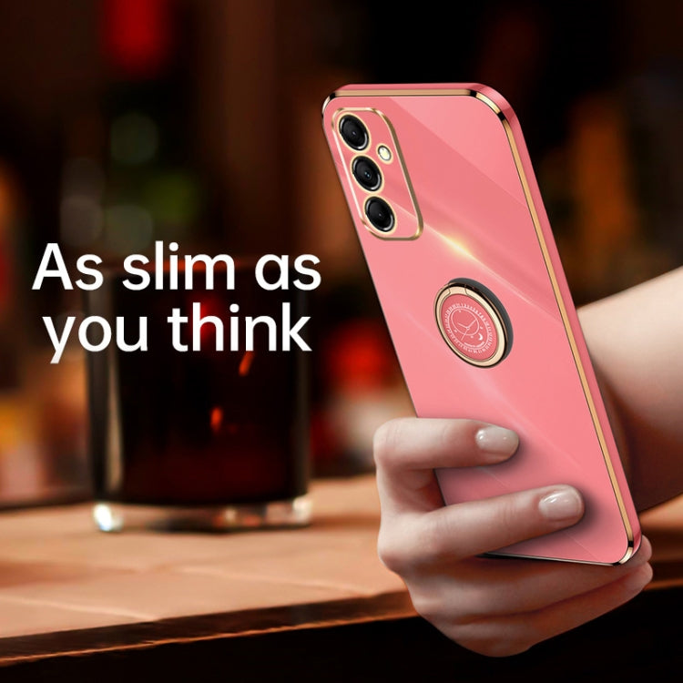 For Samsung Galaxy A55 XINLI Straight Edge 6D Electroplate TPU Phone Case with Ring Holder(White) - Galaxy Phone Cases by XINLI | Online Shopping South Africa | PMC TechLife | Buy Now Pay Later Mobicred