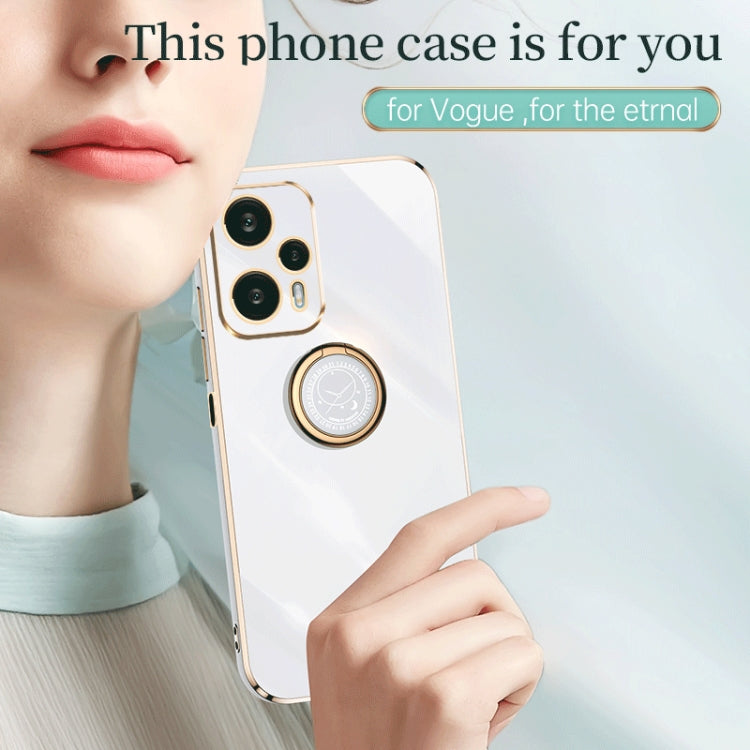 For Xiaomi Redmi Note 12 Turbo XINLI Straight Edge 6D Electroplate TPU Phone Case with Ring Holder(Celestial Blue) - Xiaomi Cases by XINLI | Online Shopping South Africa | PMC TechLife | Buy Now Pay Later Mobicred