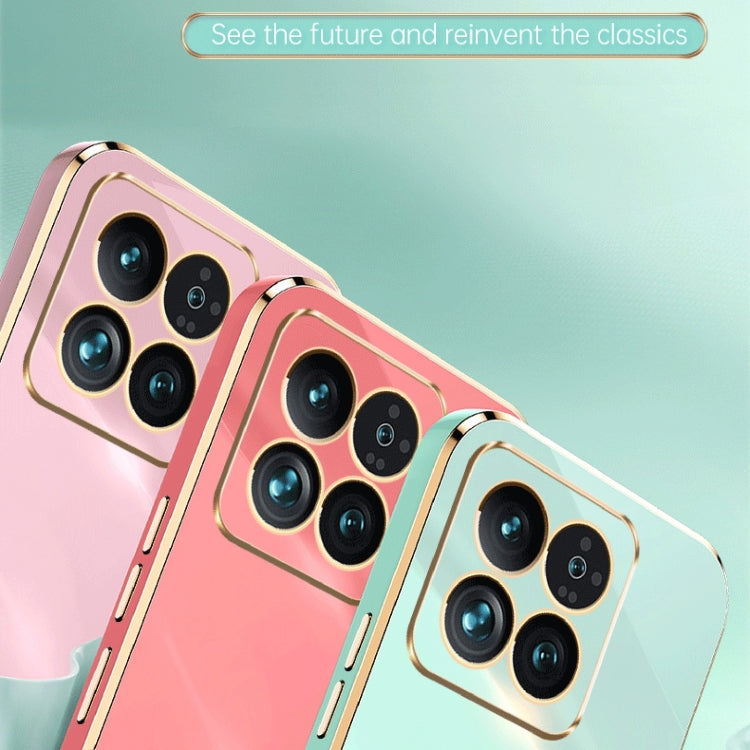 For Xiaomi 14 XINLI Straight Edge 6D Electroplate TPU Phone Case with Ring Holder(Celestial Blue) - 14 Cases by XINLI | Online Shopping South Africa | PMC TechLife | Buy Now Pay Later Mobicred