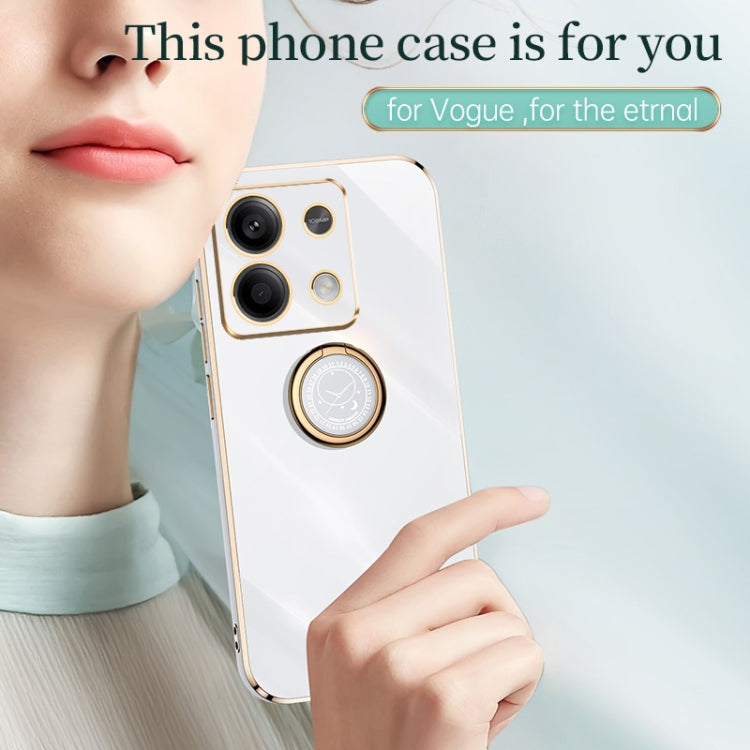 For Xiaomi Redmi Note 13 4G XINLI Straight Edge 6D Electroplate TPU Phone Case with Ring Holder(Celestial Blue) - Note 13 Cases by XINLI | Online Shopping South Africa | PMC TechLife | Buy Now Pay Later Mobicred