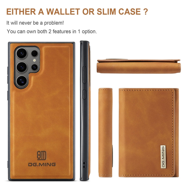 For Samsung Galaxy S24 Ultra 5G DG.MING M1 Series 3-Fold Multi Card Wallet + Magnetic Phone Case(Brown) - Galaxy S24 Ultra 5G Cases by DG.MING | Online Shopping South Africa | PMC Jewellery | Buy Now Pay Later Mobicred