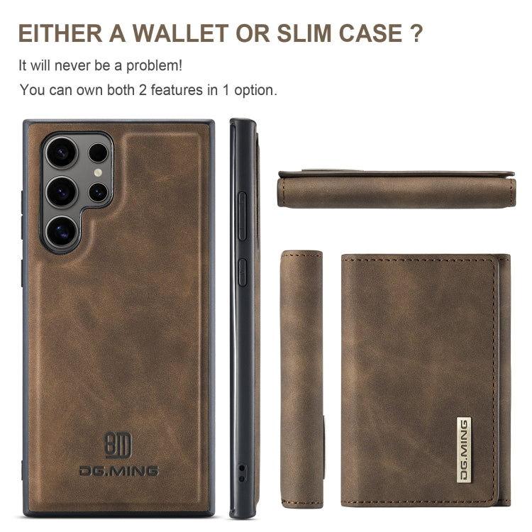 For Samsung Galaxy S24 Ultra 5G DG.MING M1 Series 3-Fold Multi Card Wallet + Magnetic Phone Case(Coffee) - Galaxy S24 Ultra 5G Cases by DG.MING | Online Shopping South Africa | PMC Jewellery