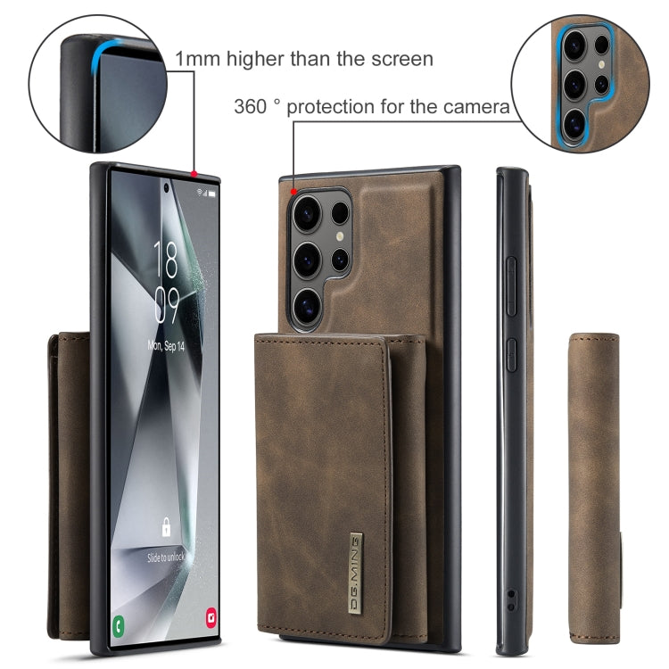 For Samsung Galaxy S24 Ultra 5G DG.MING M1 Series 3-Fold Multi Card Wallet + Magnetic Phone Case(Coffee) - Galaxy S24 Ultra 5G Cases by DG.MING | Online Shopping South Africa | PMC Jewellery