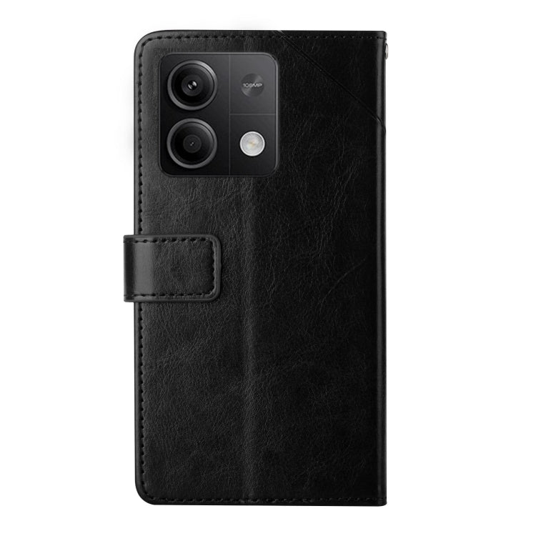 For Xiaomi Redmi Note 13 4G Y-shaped Pattern Flip Leather Phone Case(Black) - Note 13 Cases by PMC Jewellery | Online Shopping South Africa | PMC Jewellery | Buy Now Pay Later Mobicred