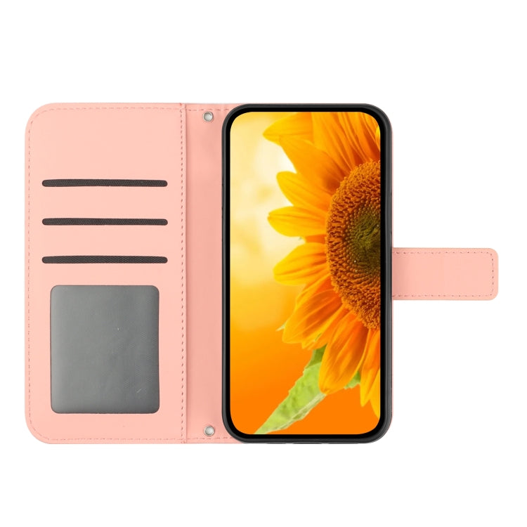 For Xiaomi Redmi 13C 4G Skin Feel Sun Flower Embossed Flip Leather Phone Case with Lanyard(Pink) - 13C Cases by PMC Jewellery | Online Shopping South Africa | PMC Jewellery | Buy Now Pay Later Mobicred