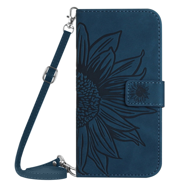 For Xiaomi 14 Skin Feel Sun Flower Embossed Flip Leather Phone Case with Lanyard(Inky Blue) - 14 Cases by PMC Jewellery | Online Shopping South Africa | PMC Jewellery | Buy Now Pay Later Mobicred