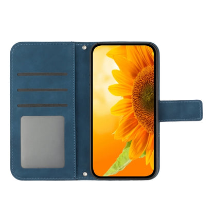 For Xiaomi 14 Skin Feel Sun Flower Embossed Flip Leather Phone Case with Lanyard(Inky Blue) - 14 Cases by PMC Jewellery | Online Shopping South Africa | PMC Jewellery | Buy Now Pay Later Mobicred