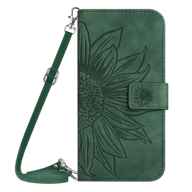 For Xiaomi 14 Pro Skin Feel Sun Flower Embossed Flip Leather Phone Case with Lanyard(Green) - 14 Pro Cases by PMC Jewellery | Online Shopping South Africa | PMC Jewellery | Buy Now Pay Later Mobicred