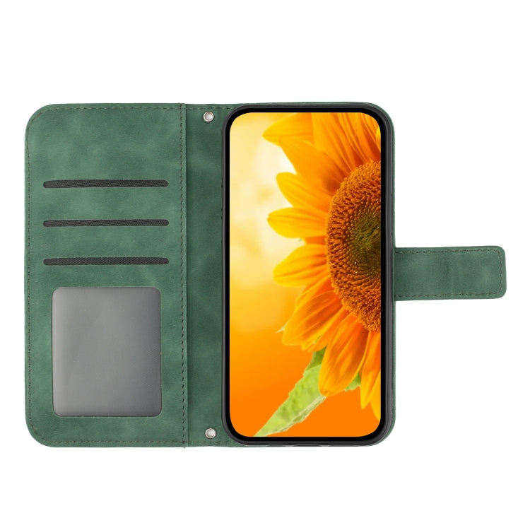 For Xiaomi 14 Pro Skin Feel Sun Flower Embossed Flip Leather Phone Case with Lanyard(Green) - 14 Pro Cases by PMC Jewellery | Online Shopping South Africa | PMC Jewellery | Buy Now Pay Later Mobicred