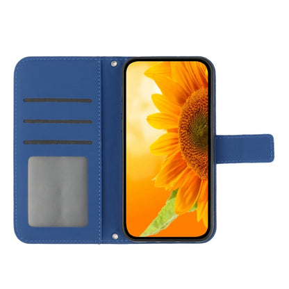 For Xiaomi Redmi A3 Skin Feel Sun Flower Embossed Flip Leather Phone Case with Lanyard(Dark Blue) - Xiaomi Cases by PMC Jewellery | Online Shopping South Africa | PMC Jewellery | Buy Now Pay Later Mobicred