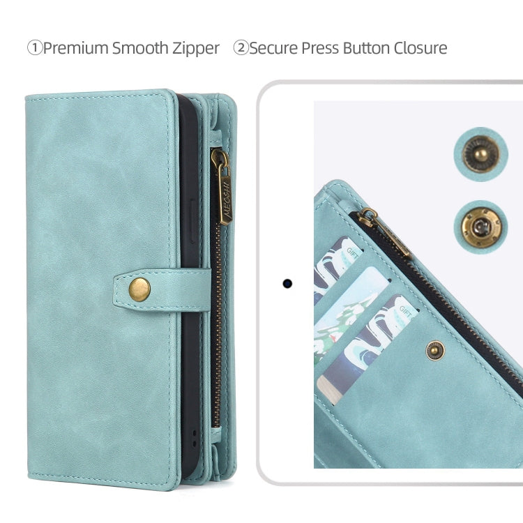 For Samsung Galaxy A32 5G Zipper Wallet Detachable MagSafe Leather Phone Case(Blue) - Galaxy Phone Cases by PMC TechLife | Online Shopping South Africa | PMC TechLife