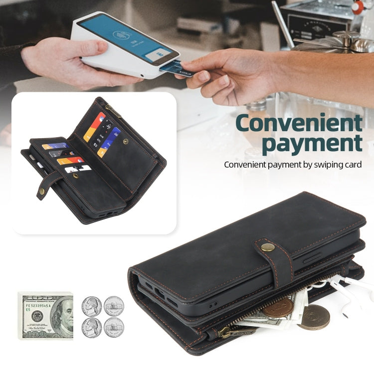For Samsung Galaxy A32 4G Zipper Wallet Detachable MagSafe Leather Phone Case(Black) - Galaxy Phone Cases by PMC TechLife | Online Shopping South Africa | PMC TechLife