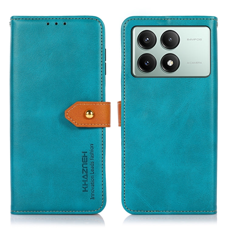 For Xiaomi Redmi K70E / POCO X6 Pro KHAZNEH Cowhide Texture Flip Leather Phone Case(Blue) - K70E Cases by PMC TechLife | Online Shopping South Africa | PMC TechLife | Buy Now Pay Later Mobicred
