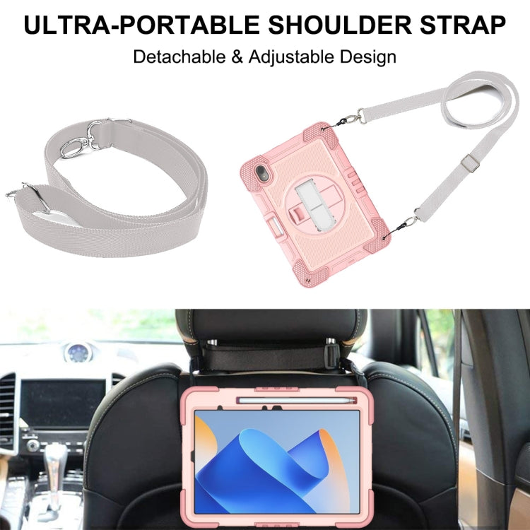 For Huawei MatePad 11 2023 360 Degree Rotation PC Contrast Silicone Tablet Case(Rose Gold) - Huawei by PMC TechLife | Online Shopping South Africa | PMC TechLife | Buy Now Pay Later Mobicred