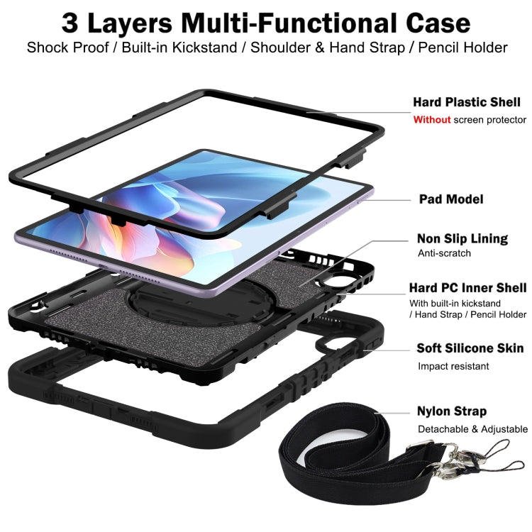 For Huawei MatePad 11.5 2023 360 Degree Rotation PC Contrast Silicone Tablet Case(Black) - Huawei by PMC TechLife | Online Shopping South Africa | PMC TechLife | Buy Now Pay Later Mobicred
