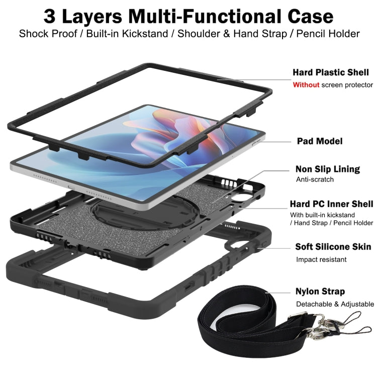 For Huawei MatePad SE 11 360 Degree Rotation PC Contrast Silicone Tablet Case(Black) - Huawei by PMC TechLife | Online Shopping South Africa | PMC TechLife | Buy Now Pay Later Mobicred