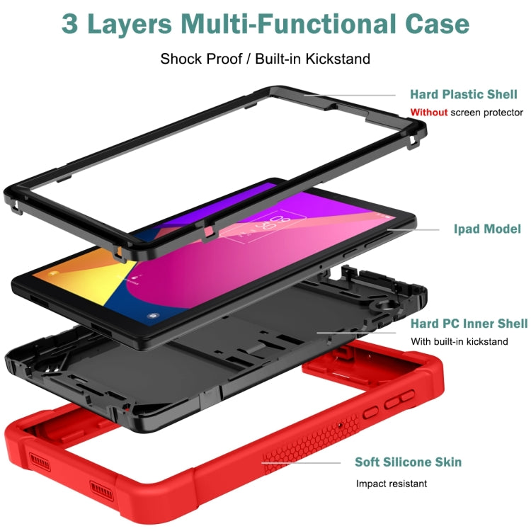 For TCL Tab 8 LE Shockproof Silicone Hybrid PC Tablet Case with Holder(Black + Red) - Others by PMC TechLife | Online Shopping South Africa | PMC TechLife | Buy Now Pay Later Mobicred
