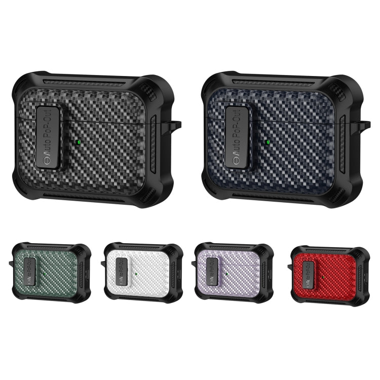 For AirPods 2 / 1 Alpha Carbon Fiber Wireless Bluetooth Earphone Protective Case(Black) - For AirPods 1/2 by PMC Jewellery | Online Shopping South Africa | PMC Jewellery | Buy Now Pay Later Mobicred