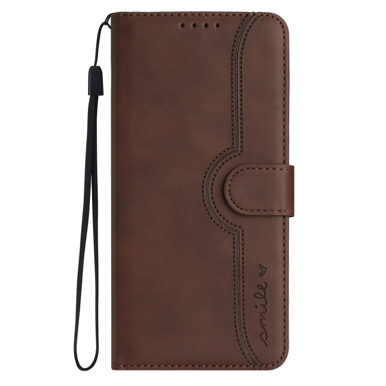For Xiaomi Redmi K70 Heart Pattern Skin Feel Leather Phone Case(Brown) - K70 Cases by PMC TechLife | Online Shopping South Africa | PMC TechLife | Buy Now Pay Later Mobicred