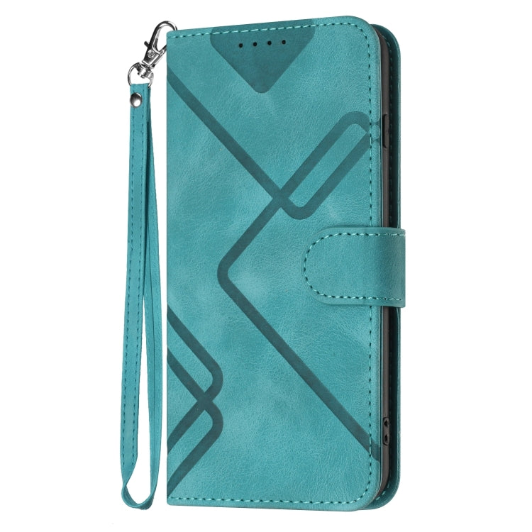 For Google Pixel 9 Pro Line Pattern Skin Feel Leather Phone Case(Light Blue) - Google Cases by PMC TechLife | Online Shopping South Africa | PMC TechLife | Buy Now Pay Later Mobicred