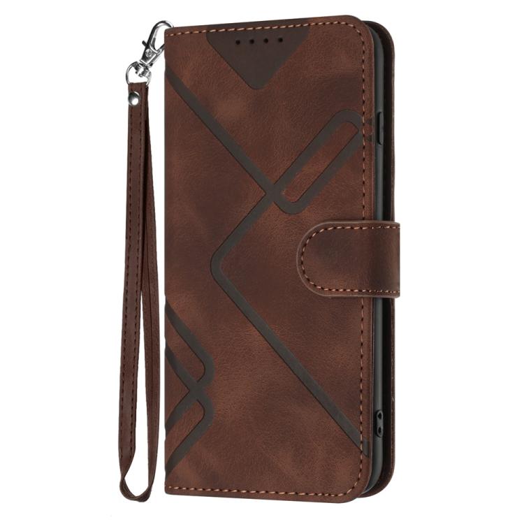 For iPhone 17 Line Pattern Skin Feel Leather Phone Case(Coffee) - free shipping - PMc TechLife - Order now!